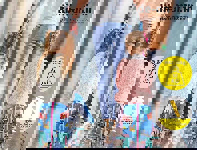 Dekko 17'' Ride On Suitcase Kids Travel Luggage on Wheel Heavy Duty Lightweight