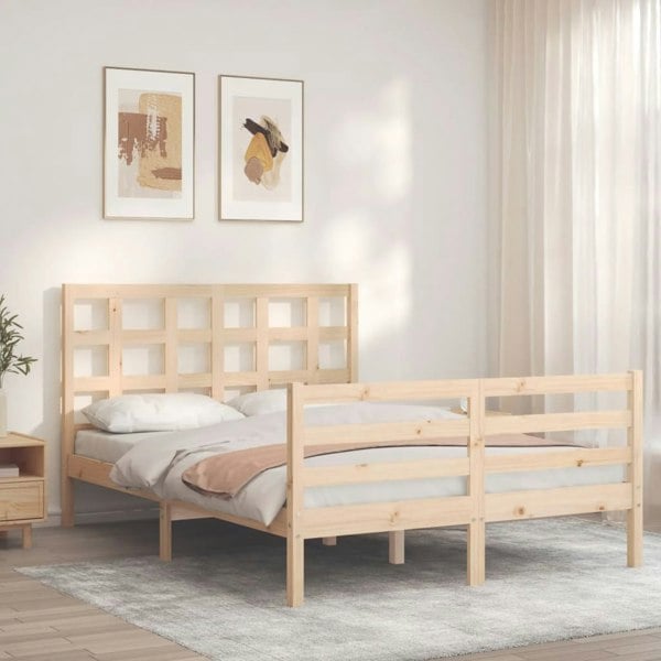 Berkfield Bed Frame with Headboard 140x200 cm Solid Wood