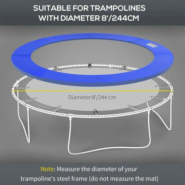 Blue 8ft/244cm trampoline pad surround, round with center cutout