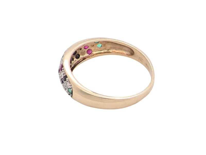 Vintage Tom A multi colour gemstone dress ring