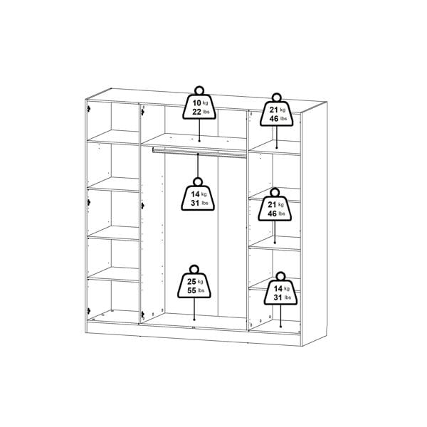 Furniture To Go Brande Wardrobe with 4 Frame Doors in Cashmere