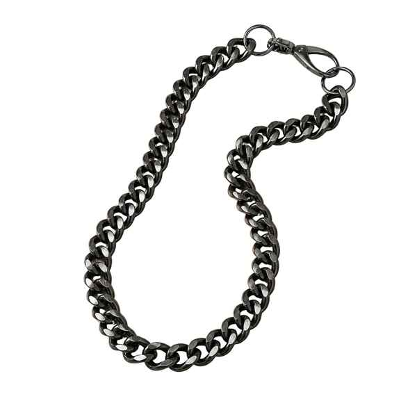 Sylvia Piechulla Cleopatra Black Aluminum Chain Necklace Single Short Tier