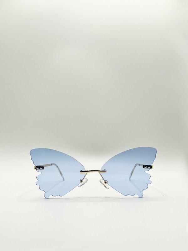SVNX Frameless blue butterfly sunglasses