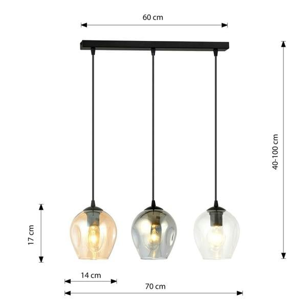 Emibig ISTAR Pendant lamp  3 x E27 Black with Transparent, Graphite and Amber Shade