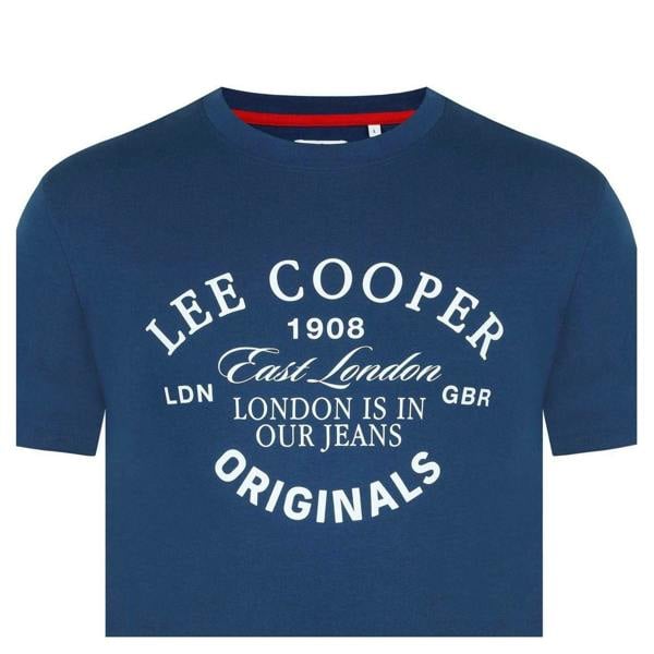 Lee Cooper Mens Cotton Crew Neck T-Shirt - Vintage Blue - 