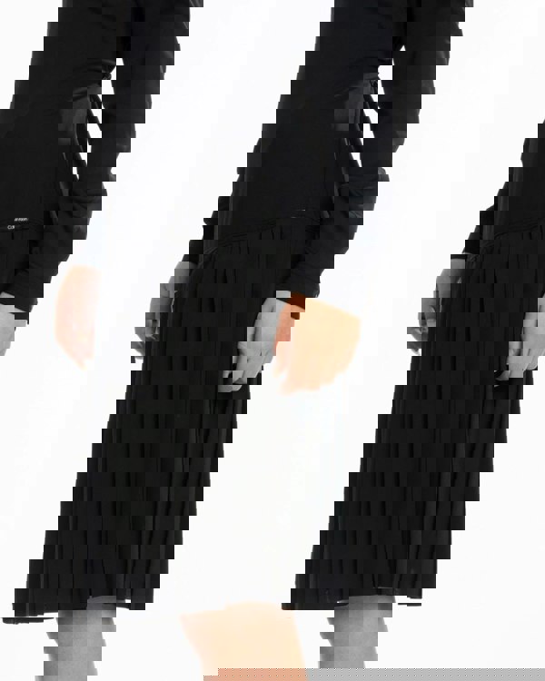 Calvin Klein Pleated Long Sleeve Womens Dress