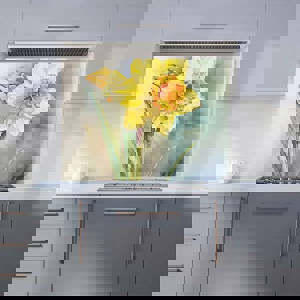 Warren Reed - Designer Daffodil Watercolour Kitchen Splashback