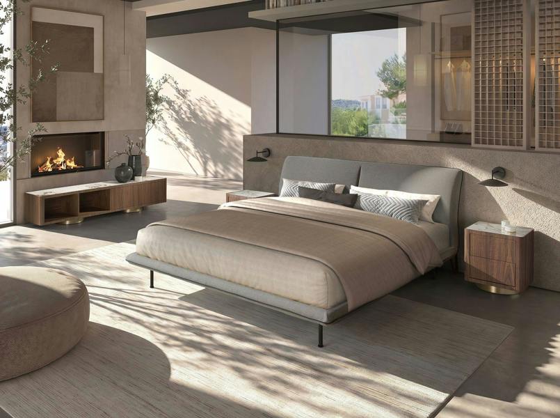 Angel Cerdá Dark grey fabric bed 7221