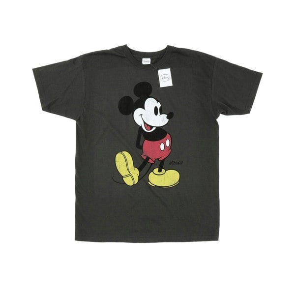 Disney Mens Mickey Mouse Classic Kick T-Shirt - Light Graphite