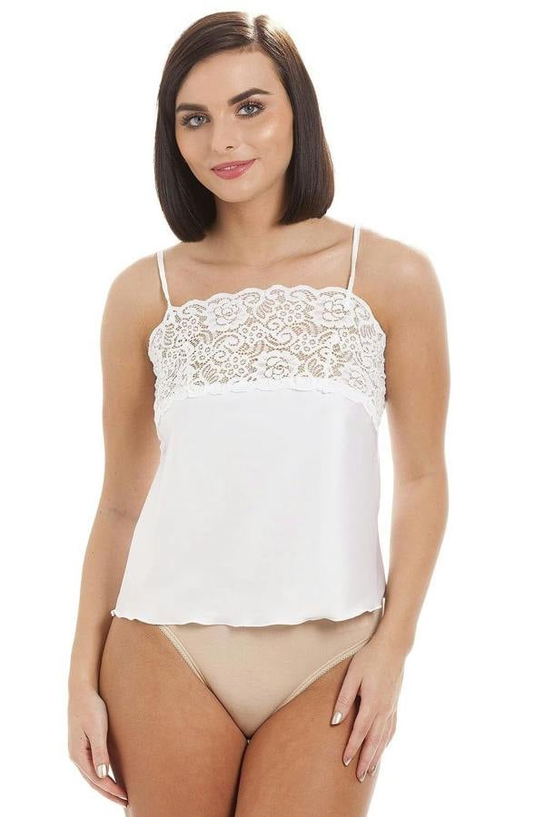 Camille Women's Luxury Lace Trim Camisole Ladies Comfort Vest Top