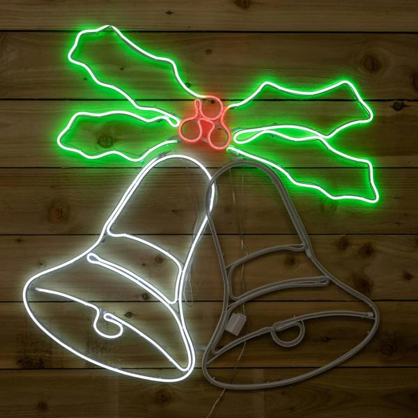 Samuel Alexander 74cm x 78cm Light Up Christmas Bells Neon Decoration with LEDs