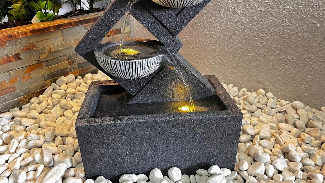 Tranquillity Water Features Diamond Pouring Bowls Contemporary Water Feature