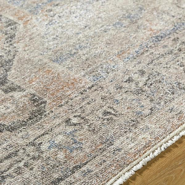 Livabliss Galey Alix Maria Elena-Vintage Brown Blue Beige Traditional Boho Fringe Rug