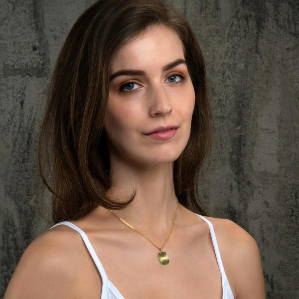 Gold Plated Diamond Cut Medallion Pendant Necklace for Women - namana.london