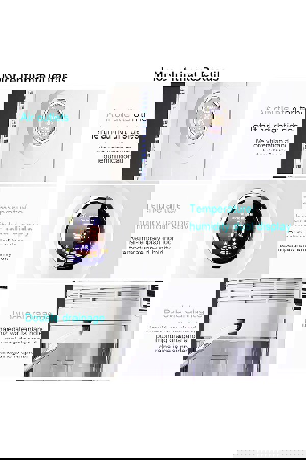 Living and Home Silenced Remote Control Dehumidifier with Drain Hose