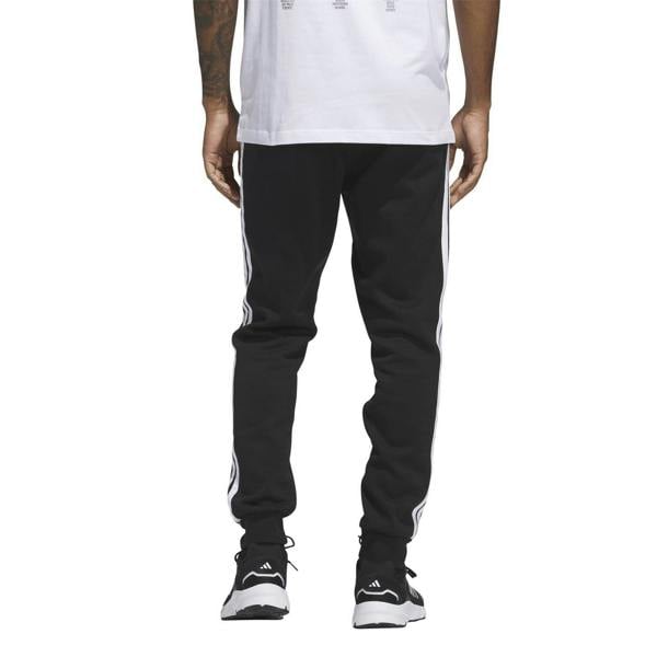 Adidas Mens Essentials Stripe Tapered Joggers - Black/White - 