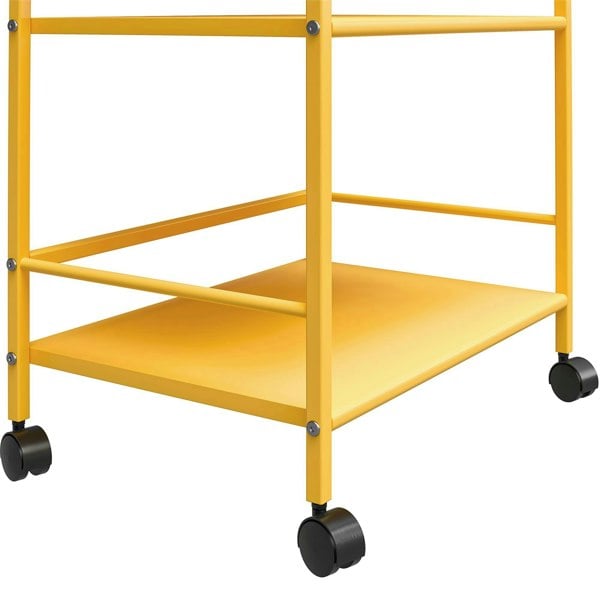 Dorel Home Novogratz Cache Metal Rolling Cart Yellow
