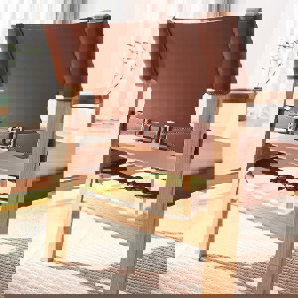 Mona Armchair, Saddle Leather & Ash Wood-Rit Concept-Rit Concept