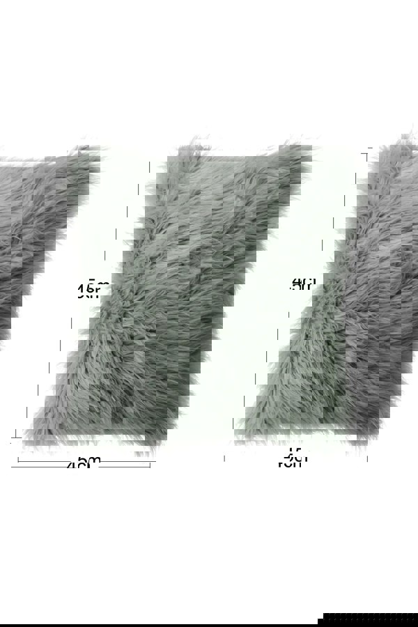 Living and Home 45*45cm Fluffy Faux Wool Grey Cushion Cover