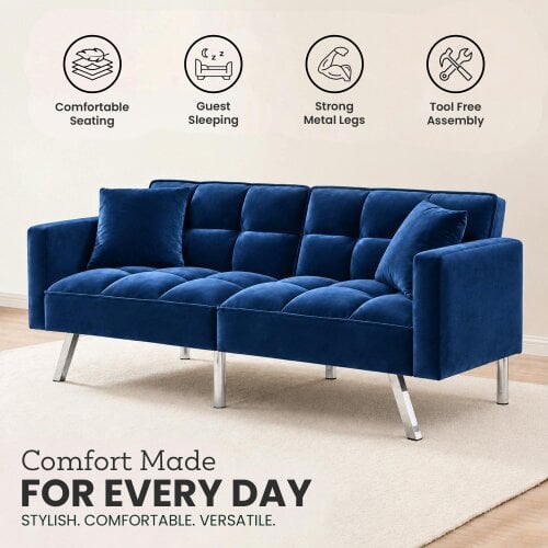 Kosy Koala Modern 2 Seater Sofa Bed - Click Clack Living Room Recliner Couch Sofa