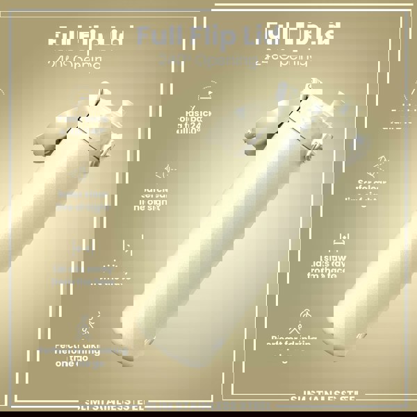 ION8 Leak Proof Slim Water Bottle, Stainless Steel, Creamy White, 600ml (20oz)