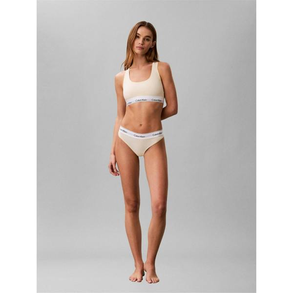 Calvin Klein Womens/Ladies Logo Cotton Blend Bralette - Yellow Pear - 