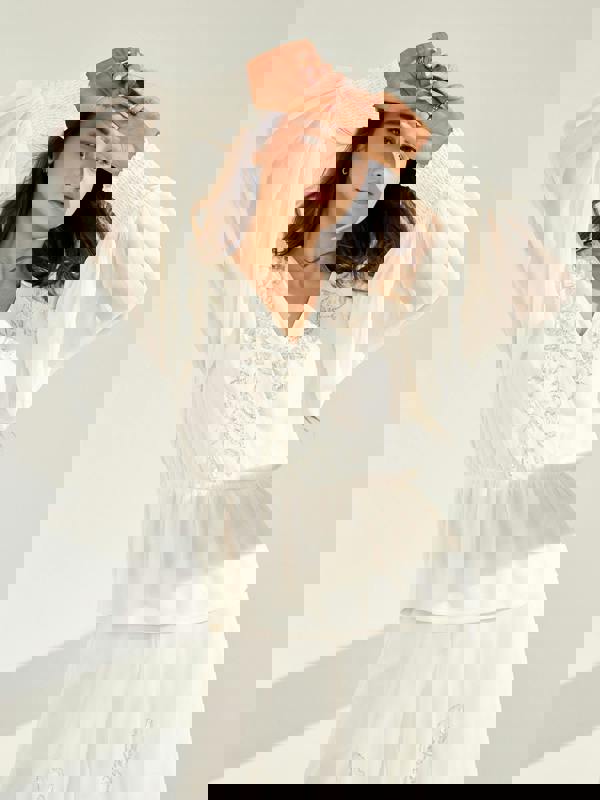 GWD Floral Embellished Sparda Top Cream