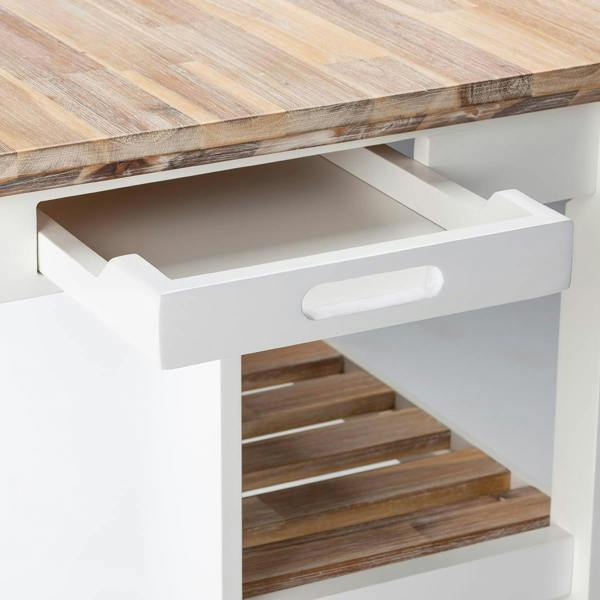 Statement Furniture Florence Breakfast Bar Kitchen Island with Shelves