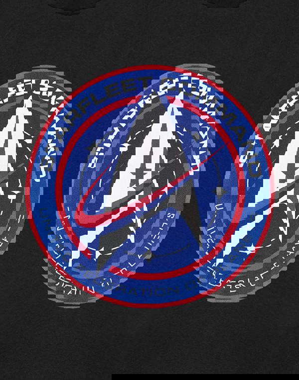 Star Trek Mens Black Starfleet Comand Short Sleeved T-Shirt