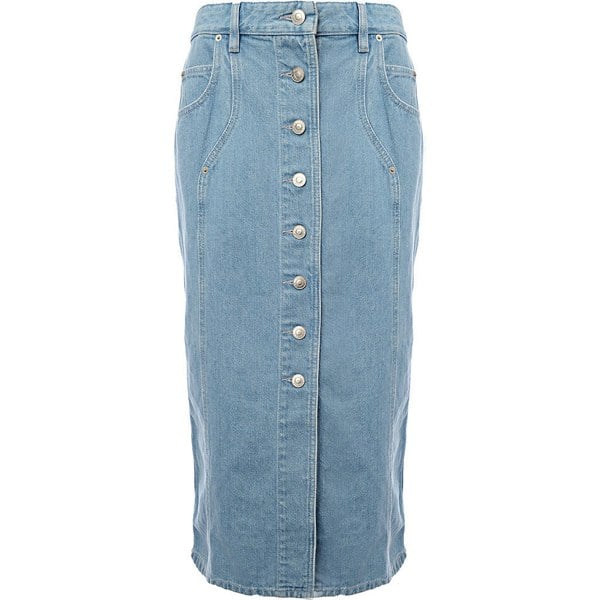 Isabel Marant Etoile Womens Vandy Denim Bttn Thru Midi Skirt - Gb