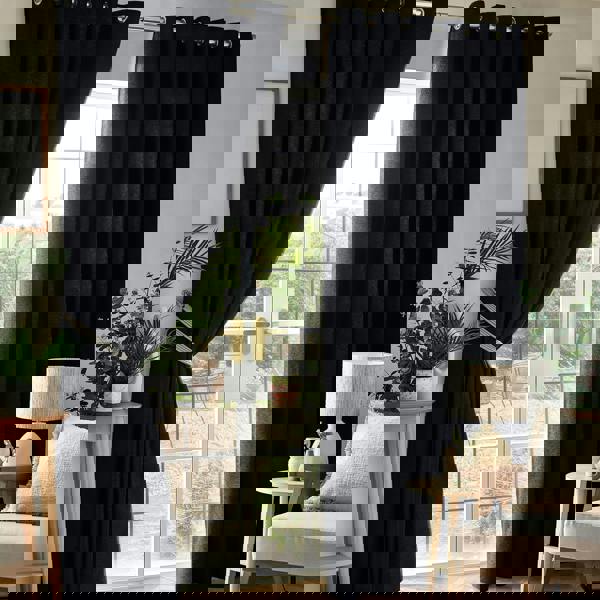 Luxury Living Chenille Blackout Ring Top Eyelet Curtains