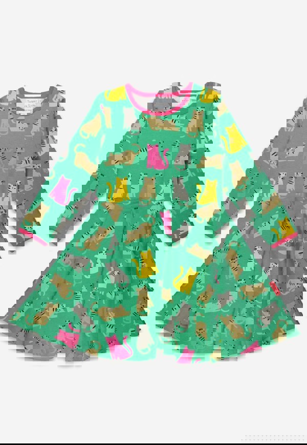 Organic Kitten Print Skater Dress - Toby Tiger