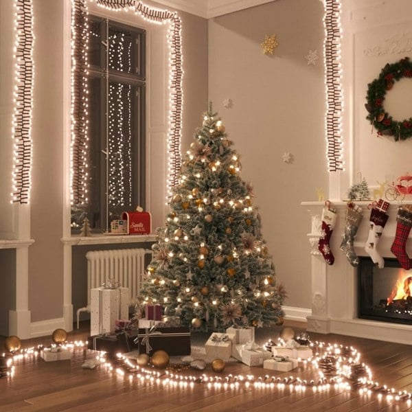 Berkfield LED Cluster String with 400 LEDs Warm White 7.4 m PVC