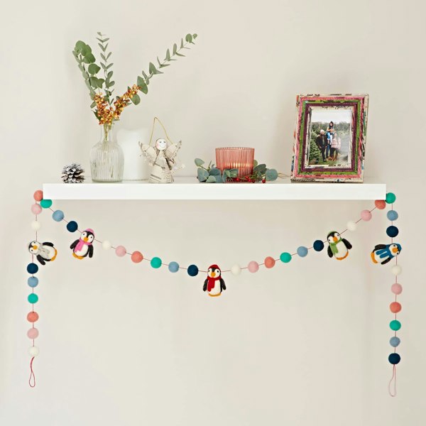 Paper High Felt Penguin Garland