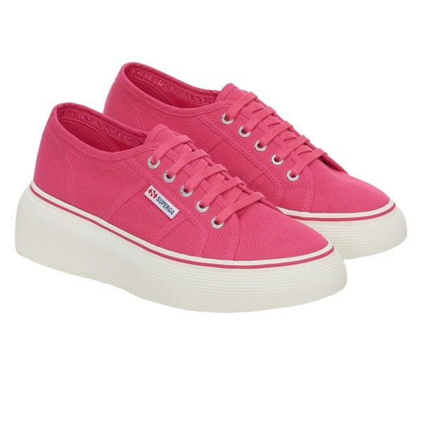 Superga Womens 2287 Bubble Line Trainers - Fuchsia Pink/Avorio