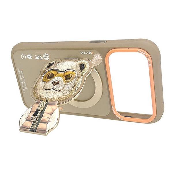 Nimmy Friends Nimmy Cool & Cute 2.0 Bear Case with MagSafe Stand for iPhone 17 Pro 6.3" Brown Orange - N-YJKM-CXZJZH-IP17-PRO-011-B