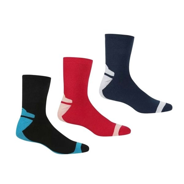 Regatta Women's Boot Socks - Black/Cherry Pink/Navy