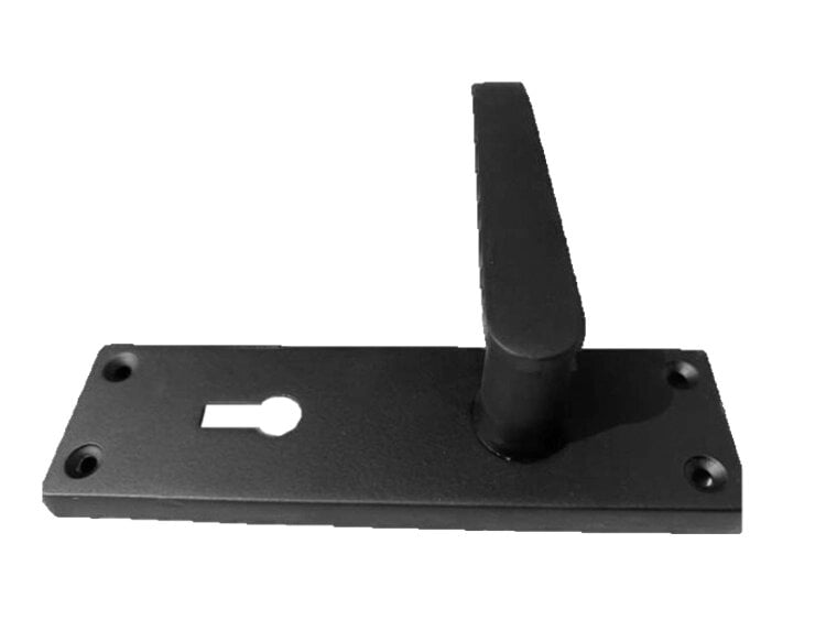 EDH Door Hardware Matt Black Door Handles Victorian Straight Lock Handles and Sash Lock