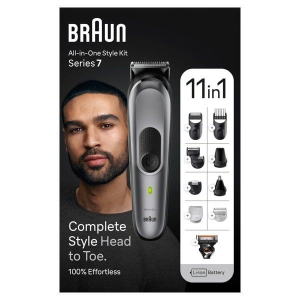 Braun All-In-One Style Kit Series 7 MGK7440, 11-in-1 Kit For Beard, Hair, Manscaping & More