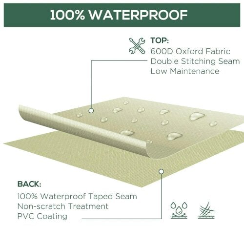 Bobobiy 600D Oxford Cloth Furniture Cover Single Chair Garden Patio Outdoor Protector Waterproof 68x87x44-77cm