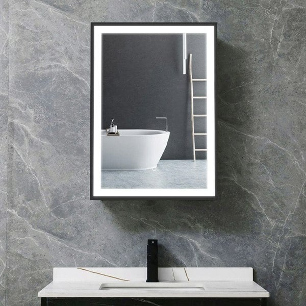 LED Light Mirror Cabinet Single Door Bathroom Mirror Cabinets Living and Home