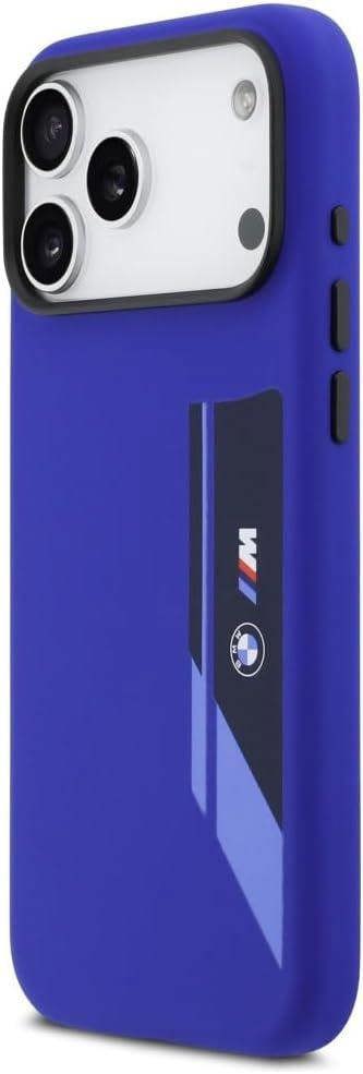 BMW M Series Silicone Vertical Logo Case with MagSafe for iPhone 17 Pro Max 6.9" Blue - BMHMP17X25SDBSV