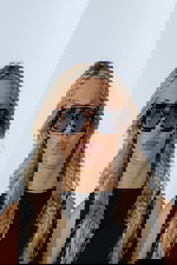 SVNX Tortoiseshell Navigator Sunglasses with Blue Lenses