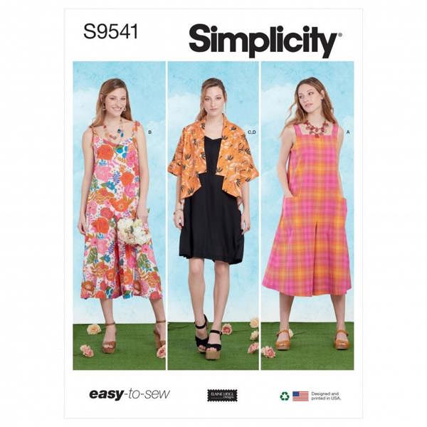 Simplicity Sewing Pattern 9541, Jumpsuits, Dresses, Jackets for Women, K5 (8-10-12-14-16) - Easy