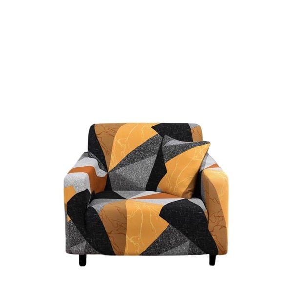 Anyhouz Anyseat Sofa Cover Golden Yellow Geometric Style 1 Seater