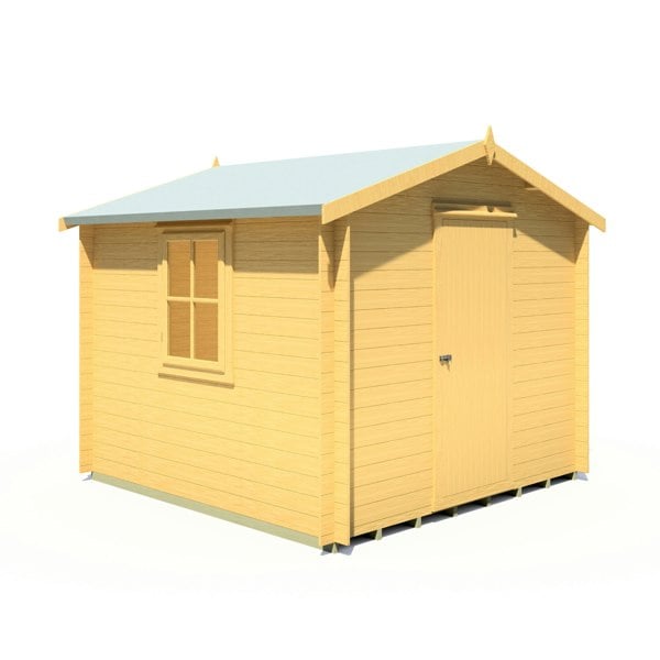 Shire Danbury 9x9 Log Cabin 19mm interlock  Cladding - Best Shed