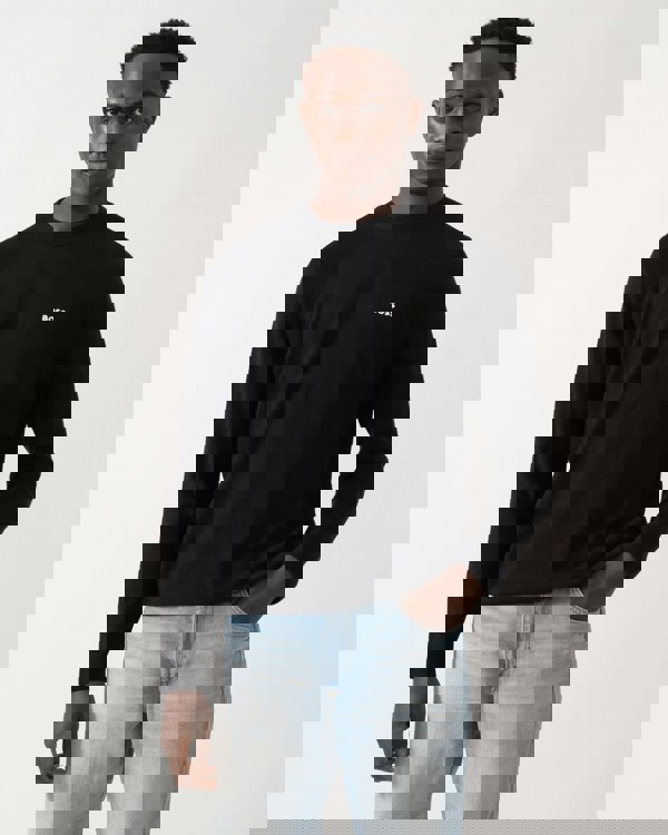 BOSS Green Momentum-Lite Crew Neck Mens Jumper - Black 001