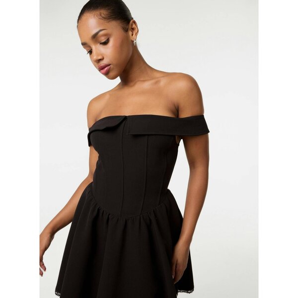 Pink Vanilla Off The Shoulder Mini Dress With Boning