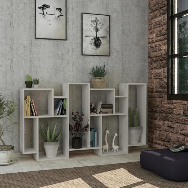 Decortie Karmato Modern Bookcase Display Unit with 10 Compartments 168.5cm Tall