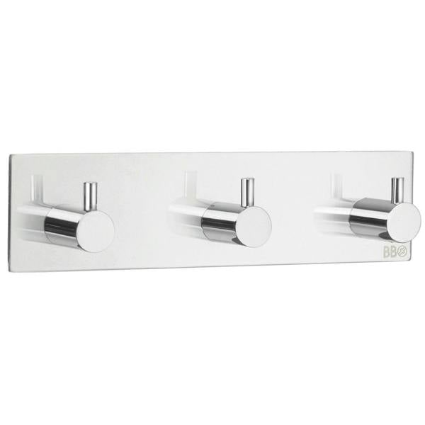 Chrome stainless steel triple towel hook
